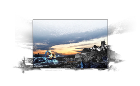 Landschaft blau